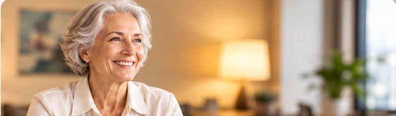 Donna pensionata sorridente